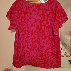 SHEIN Bold Red and Pink Blouse